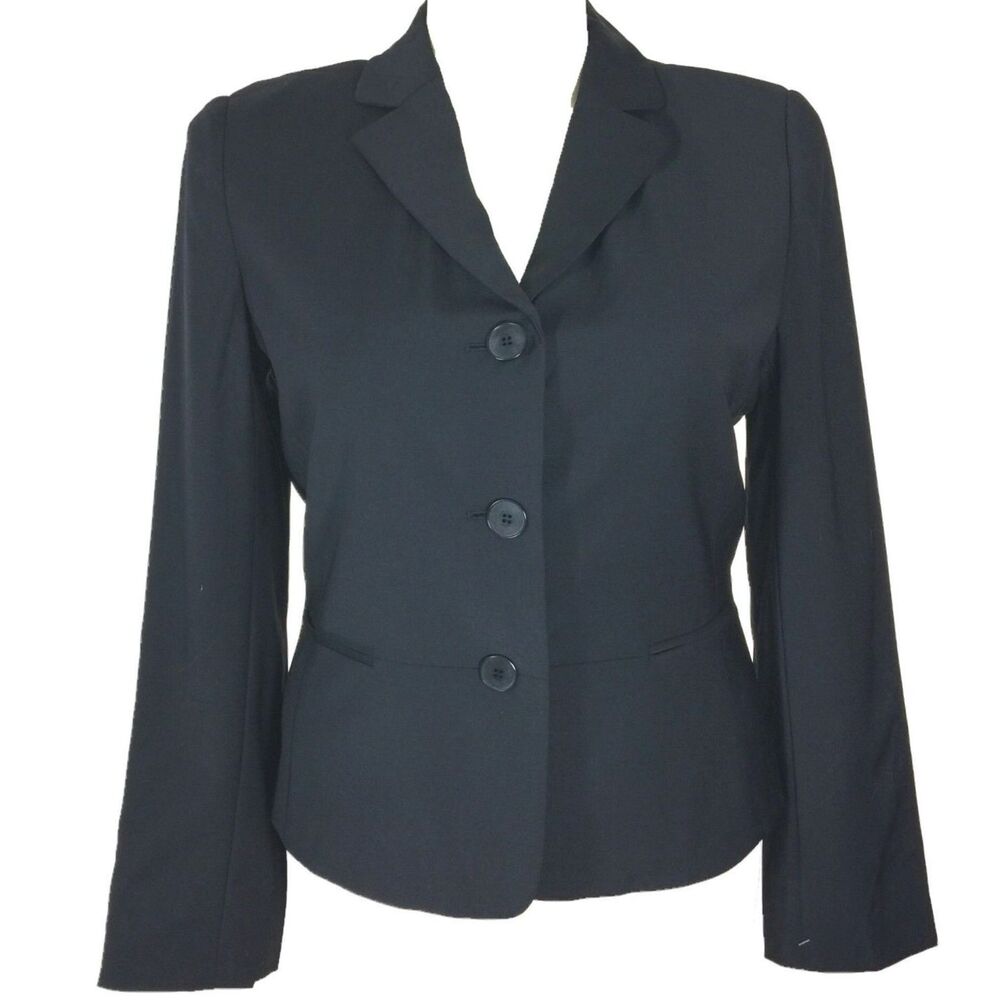 NWT Talbots Blazer 8 Navy Blue Wool Bl Pocket Button Suit Jacket Career $199